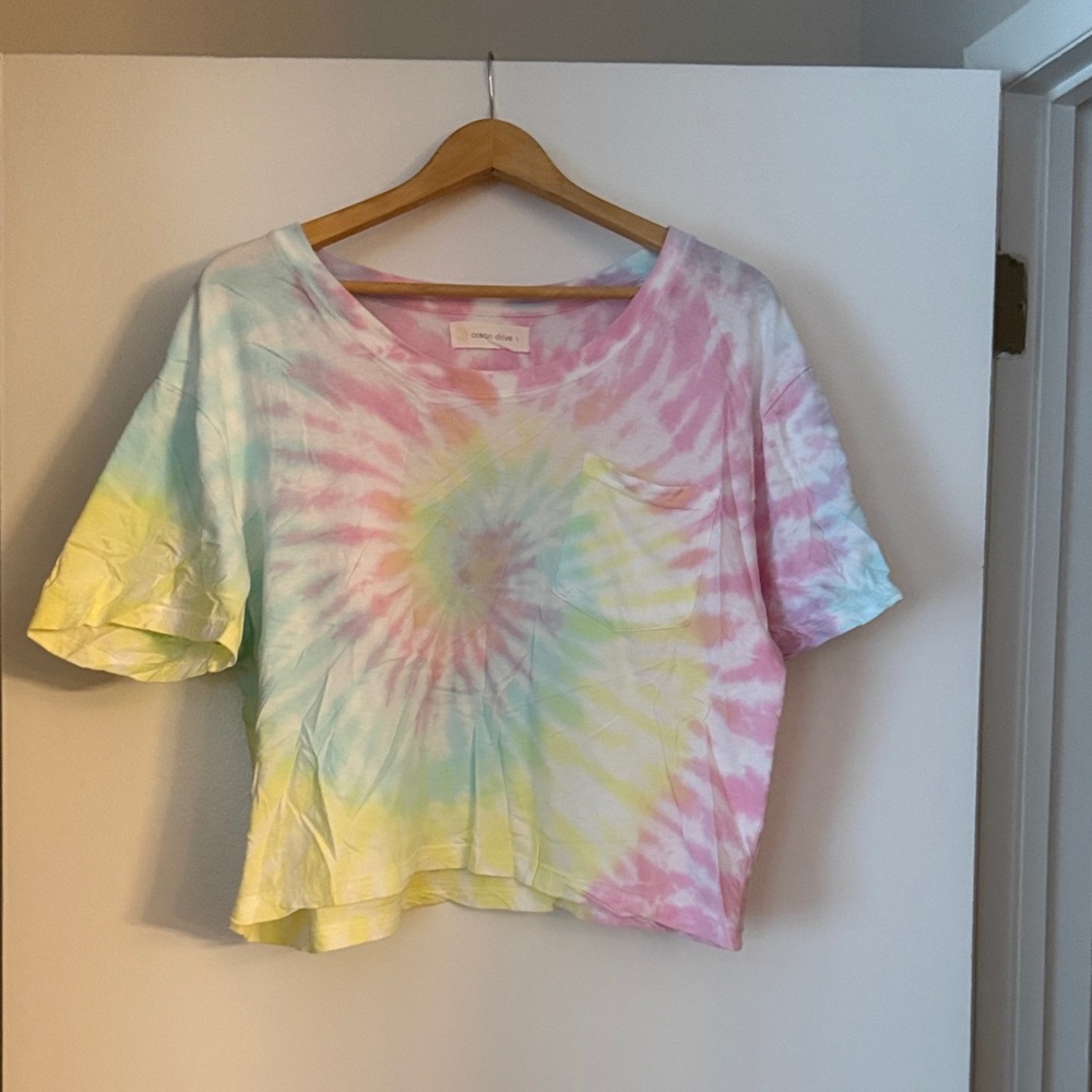 Ocean Drive Pastel Tie-Dye Crop Top